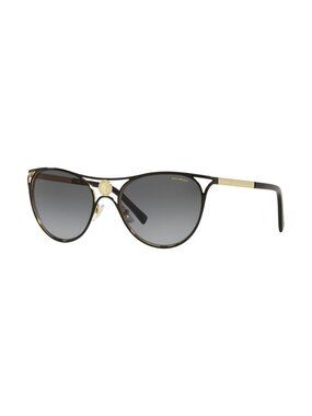 New Authentic Versace Womens Black and Gold Cat Eye Metal Sunglasses